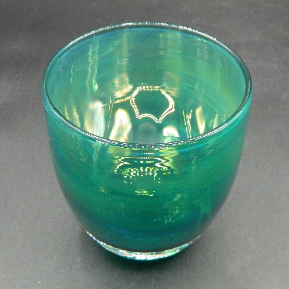 Glassybaby Gratitude Peacock Blue Votive Candleholder